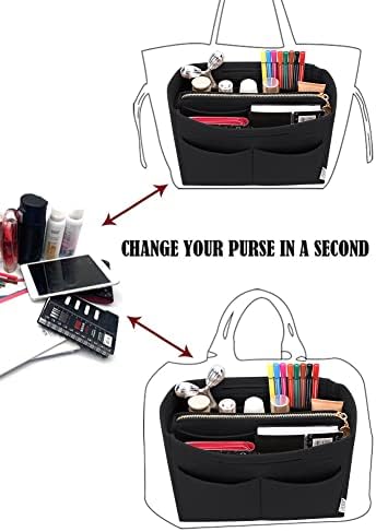 LEXSION Felt Purse Organizer Insert, Tote Bag Shaper Dividers - Image 5