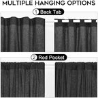 ASPMIZ Cotton Linen Farmhouse Living Room Curtains Boho Rustic Window Curtain - Image 6