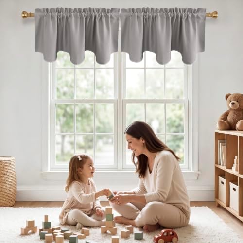NICETOWN Silver Grey Blackout Window Valance by NICETOWN