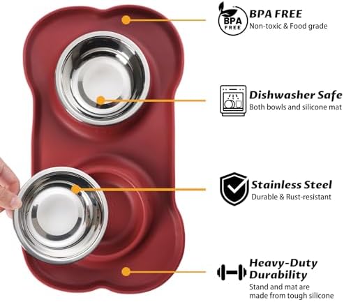 Hubulk Pet Dog Bowls 2 Stainless Steel Dog Bowl - Image 2