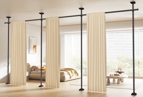 SUNALLY Room Divider Curtain Rod 4-10ft28-171in Room Separator by SUNALLY