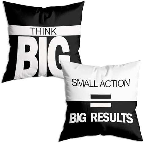 Motivational Throw Pillow Covers 18x18 Set of 2, Inspirational Gifts, by ZNGFON