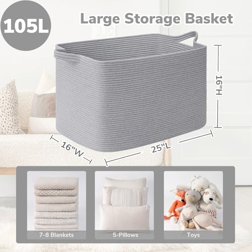 Goodpick 105L Extra Large Woven Rope Blanket Basket - Image 3