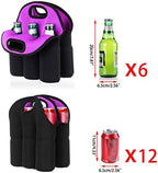 Hipiwe 6 Slot Beer Can Carrier Neoprene Water Drinks Bottle Cooler Tote Bag - Image 3