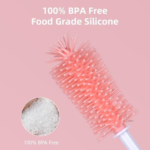 3 in 1 Silicone Bottle Brush Set, Baby Bottle Cleaning Kit - Image 2