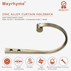 Curtain Holdbacks 4Pcs, Antique Bronze Barrel Zinc Alloy Curtain Tiebacks - Image 2