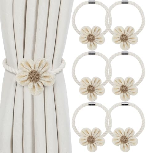 KLOGTSIND Magnetic Curtain Tiebacks, 6 Pack Flower Curtain Holdbacks by KLOGTSINDDirect