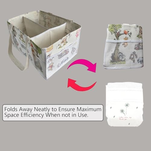 Extra Large Winnie Baby Diaper Caddy Organizer, Baby Wipes Storage Basket - Image 4