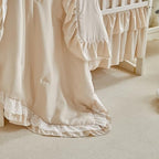 Lace Ruffle Crib Bedding Set 3 Pieces Baby Boho Lace Quilted Comforter - Image 5