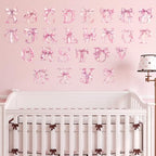 Honoson Pink Bow Alphabet Wall Stickers, A-Z Peel and Stick Letter Decals - Image 6