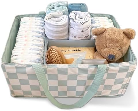 Tiny Twinkle Diaper Caddy Organizer | Foldable Baby Storage Basket by TinyTwinkle