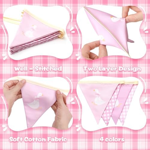 Hahafelt Goose Fabric Banner 1st Birthday Decor - Image 3