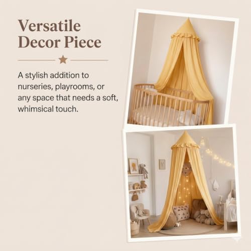 Bed Canopy for Girls, Princess Crib Canopy for Nursery, Dreamy Soft Hanging - Image 6
