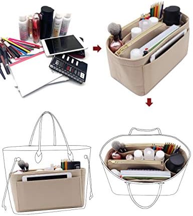 LEXSION Felt Purse Organizer Insert, Tote Bag Shaper Dividers - Image 5