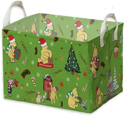 Winnie Theme Christmas Baskets Decor, the Pooh Baby Stuff, Large Square Canvas by ZsaTuiy