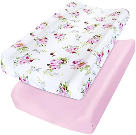 Changing Pad Cover for Girls 2 Pack, Lovely Print Soft Diaper Change Table by Moonsea