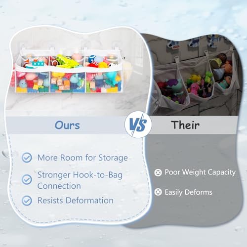 Criusia 2 Pack Extra Large Bath Toy Organizer - Image 6
