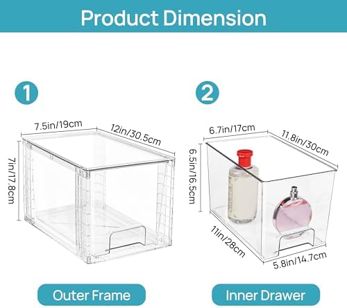 Vtopmart 8 Pack Large Stackable Storage Drawers, Easily Assemble - Image 3