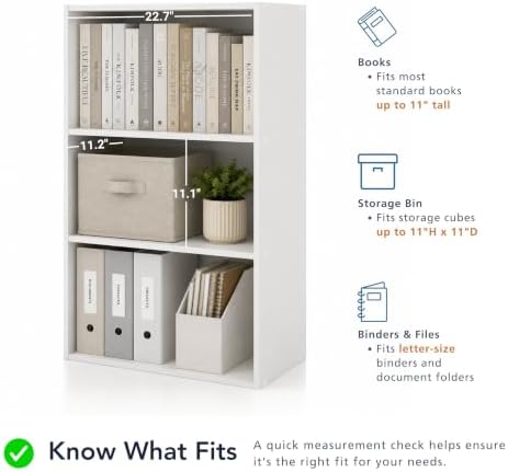 Homes: Inside + Out Apexa 3-Tier Cube Storage Organizer Shelves, Stackable Wood - Image 6