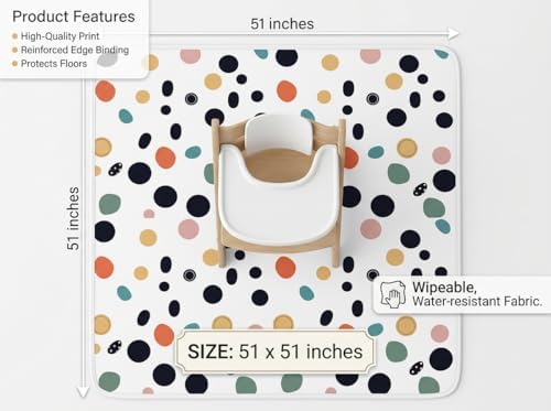 Splat Mat for Under High Chair, Waterproof Washable High Chair Floor Mat - Image 6