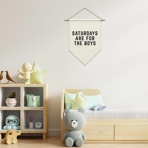 Saturdays are for the Boys Pennant Hanger Banner, Kids Room Wall Decor - Image 2