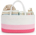 luxury little Diaper Caddy Organizer, Large Cotton Rope Nursery Baby Basket by LuxuryLittle