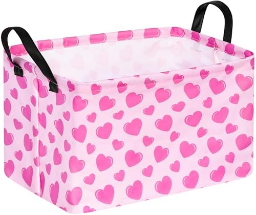 Valentine's Day Storage Basket Baby Hamper Collapsible Organizer Bin Gifts by VAIVUSTO