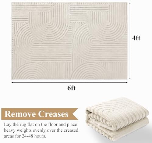 Pauwer 4x6 Area Rugs for Living Room, Modern Non Slip Washable Rug - Image 2