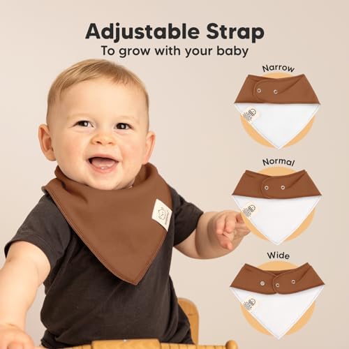 8pk Organic Baby Bandana Bibs for Drooling and Teething - Image 3