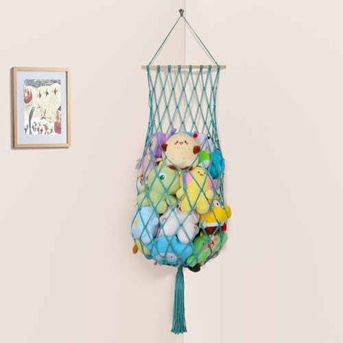 68 Inch Stuffed Animal Storage Hammock Corner Plushie Net by iHansee