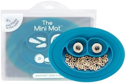 ezpz Mini Mat - 6 -12 Months+ - 100% Silicone Suction Placemat + Divided Plate by ezpz