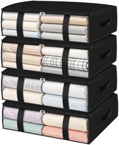 StorageRight Under Bed Storage Bags 4 Pack, 40L Large Clothes & Comforter by StorageRight
