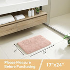 Polyester Bathroom Rug 17"x24" Dusty Pink, Non-Slip Soft Bath Mat - Image 2