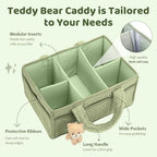 Shinylin 2 Pack Plush Diaper Caddy Organizer, Lily Green and Ivory - Image 4