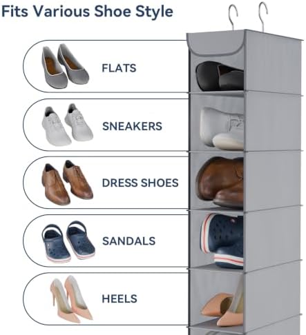 Whitmor Hanging Shoe Organizer, 8 Shelves-Hanging Closet Organizer, Hanging - Image 4