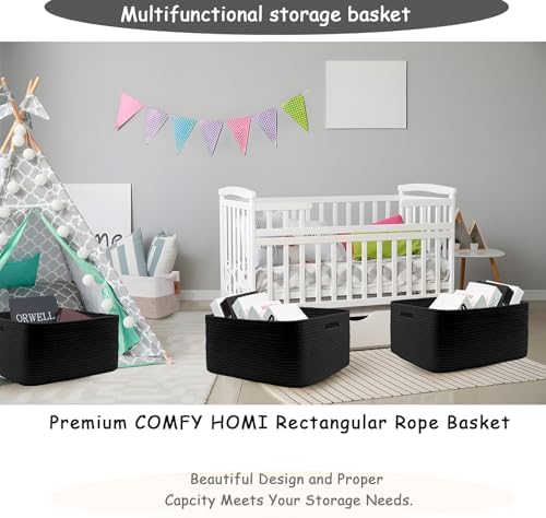 COMFY-HOMI Cotton Rope Woven Basket - Image 7