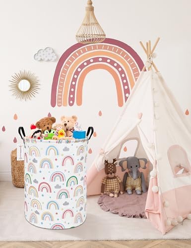 QUEENLALA Foldable Waterproof Round Fabric Laundry Basket Home - Image 7