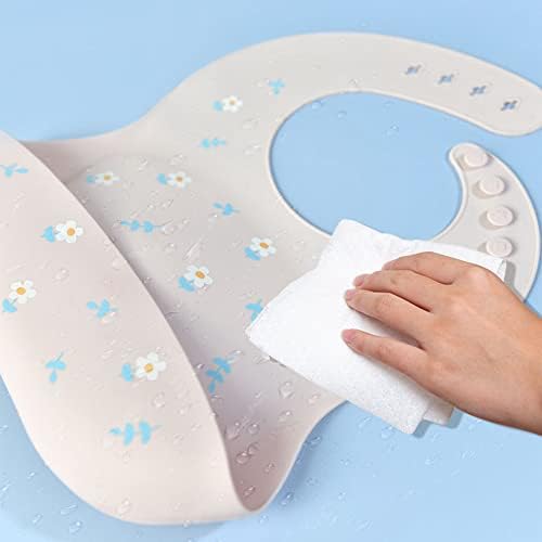 Silicone Bibs for Babies and Toddlers 2 Sets Feeding Bibs for Boy and Girl - Image 2