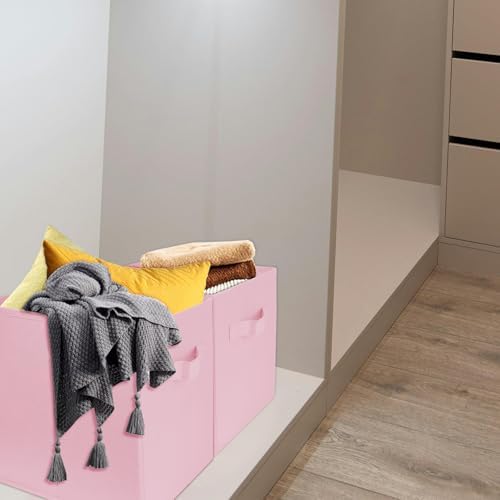 2Pcs Storage Cubes, 10.5 Inch Collapsible Storage Bins, Fabric Foldable Bins - Image 7