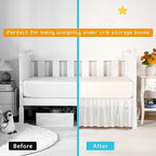 White Satin Crib Bed Skirt - Image 5