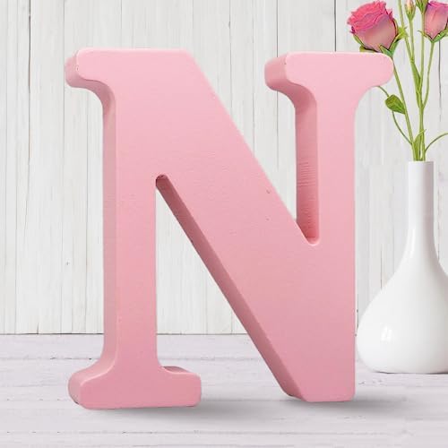 AOCEAN 6 Inch Pink Wood Letters Unfinished Wooden Letters by AOCEAN