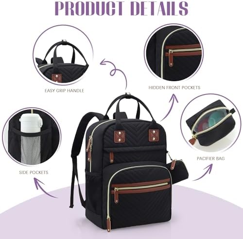 Tuwubi Diaper Bag Backpack, Baby Essentials Travel Tote Bag - Image 5