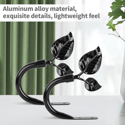 HIKMLK Leaf Shaped Curtain Tieback Holdbacks 2pcs, Handmade Metal Curtain Side - Image 2