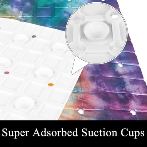 Shower Mat Non Slip 26.8 x 15.1 Inches, Tie Dye Bathtub Mat Shower Stall Mats - Image 3
