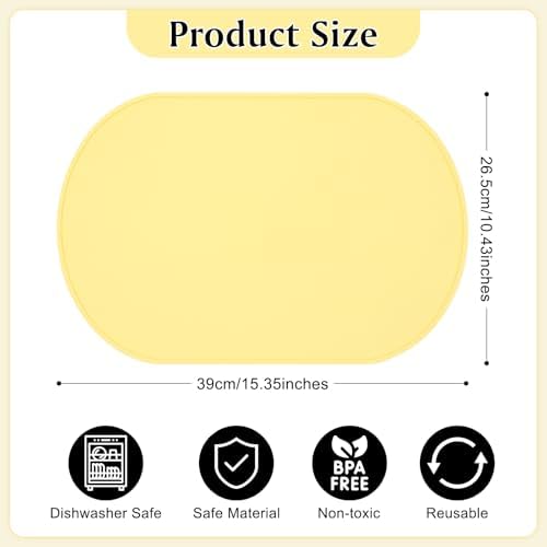 Silicone Placemat Set of 4, Heat Resistant Placemats - Image 3