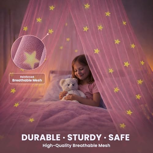 Bollepo Pink Bed Canopy for Girls - Image 4