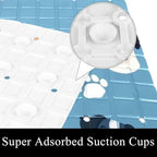 Bathtub Mat Non Slip 26.8x15.1 Inch, Dogs Paws Pattern Shower Mat - Image 3