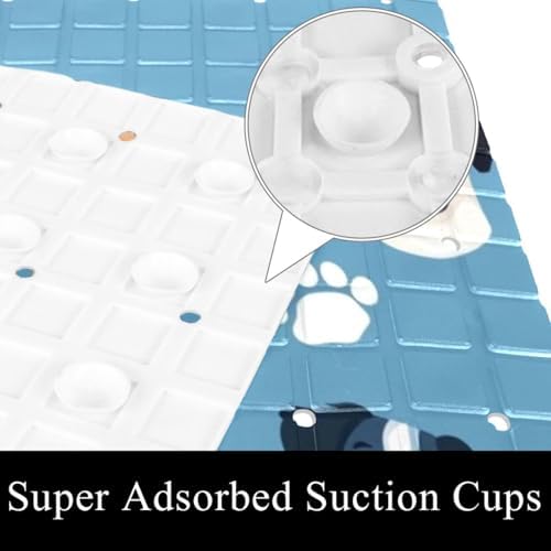 Bathtub Mat Non Slip 26.8x15.1 Inch, Dogs Paws Pattern Shower Mat - Image 3