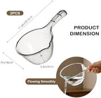 2-Pack Medium Transparent Plastic Water Ladle, Kitchen & Bathroom Scoop - Image 2