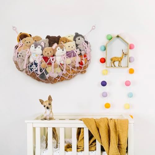YKBU stuffed Animal Net or Hammock Macrame Toy Display Plush Toy Holder Ceiling - Image 2